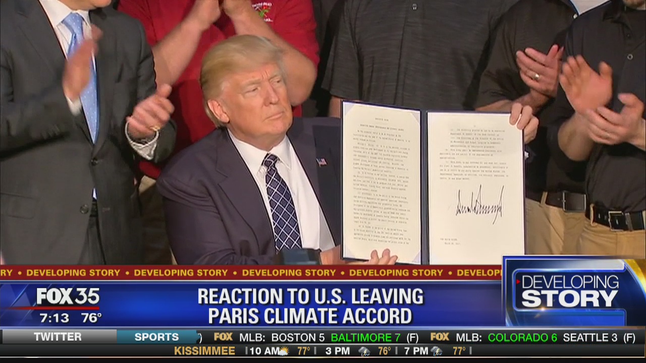 Reaction to US pulling out of Paris Climate Accord