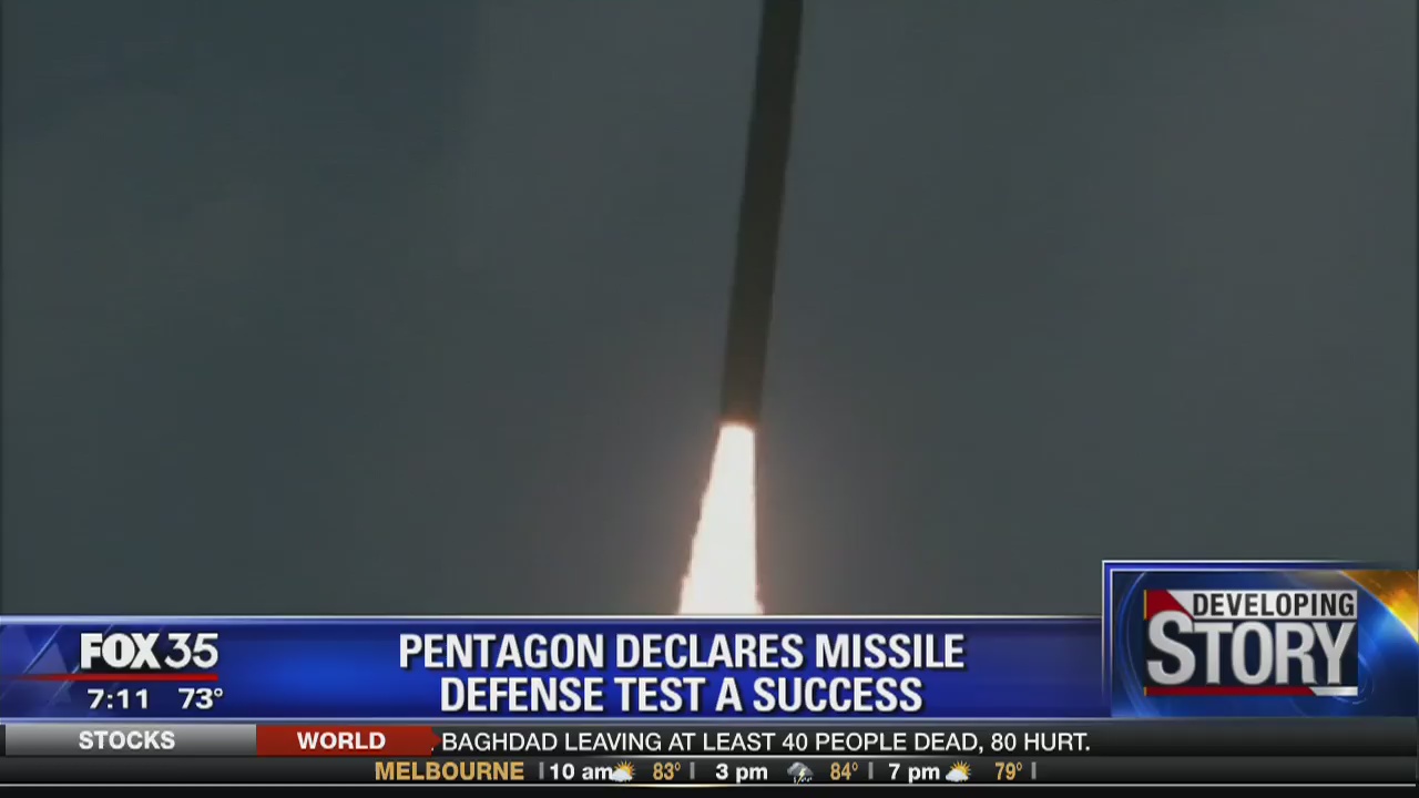 Pentagon declares missile defense test a success