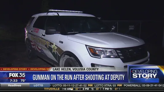 Gunman on the run after shooting at deputy