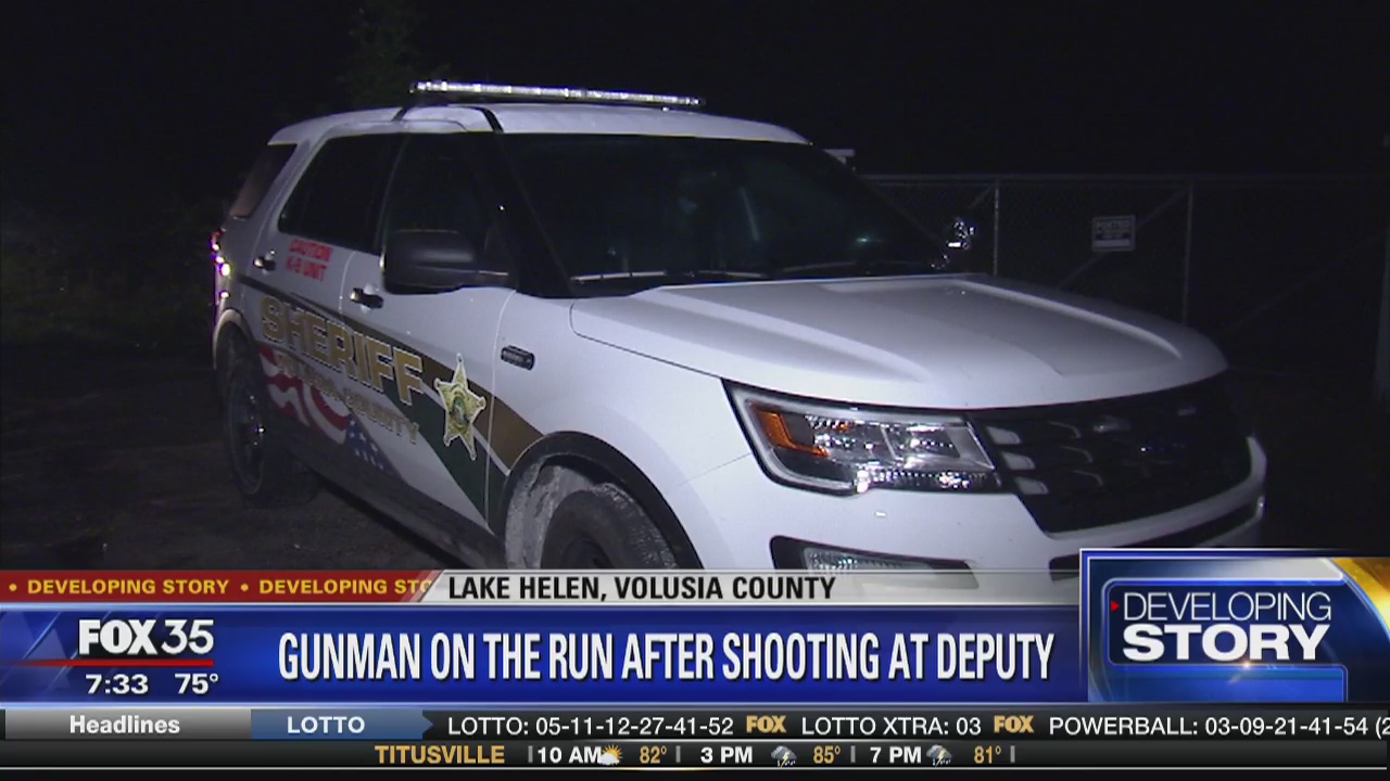 Gunman on the run after shooting at deputy