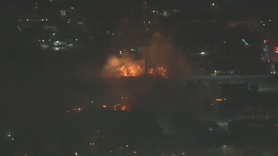 Polk Fire: Crews battling brush fire in Sylmar