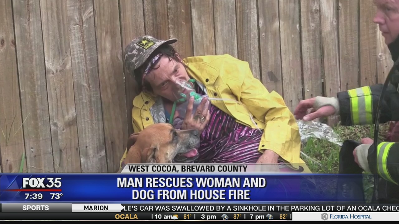 Man rescues woman and dog from house fire | FOX 35 Orlando