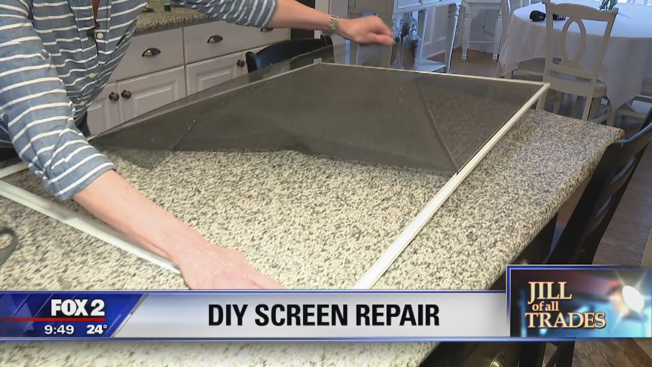 Repairing a window screen with Jill of All Trades
