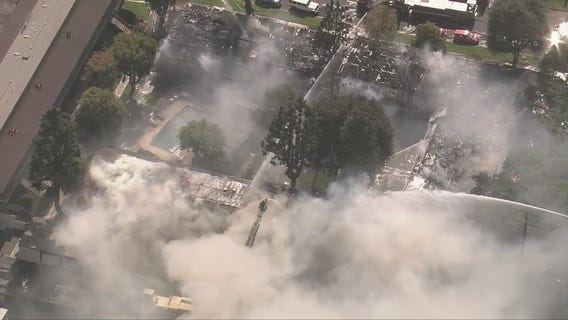 Firefighters battle large blaze in Upland