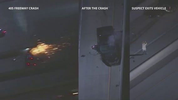 Dramatic multiple-county chase ends in horrific crash on 405 Freeway in Irvine