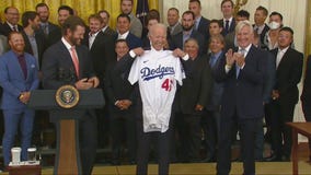 Dodgers visit President Biden at White House to celebrate 2020 World Series title