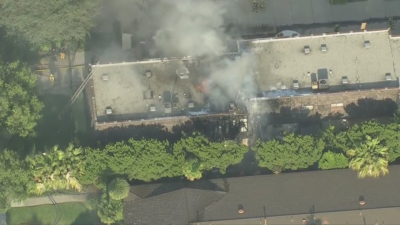 Crews battling 2-alarm fire in Arcadia