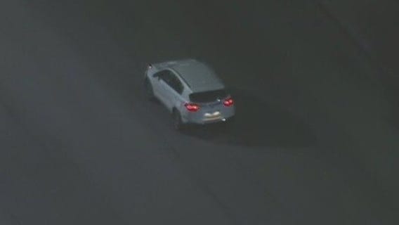 Suspected stolen SUV sideswipes car mid-chase in Pomona