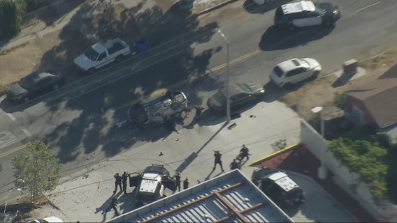 Police chase ends in rollover crash in Echo Park