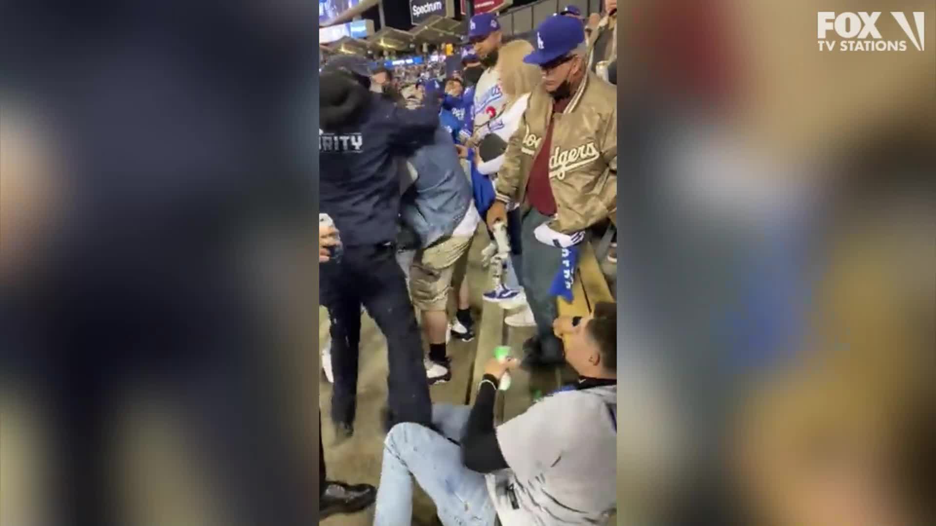 Dodger fans engage in brawl during Game 4 of NLDS