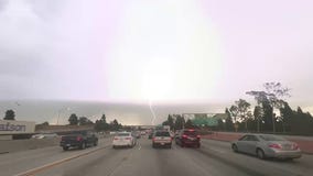 FOX 11 captures lightning over freeway