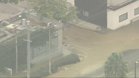Hollywood Hills water main break floods streets, neighborhood