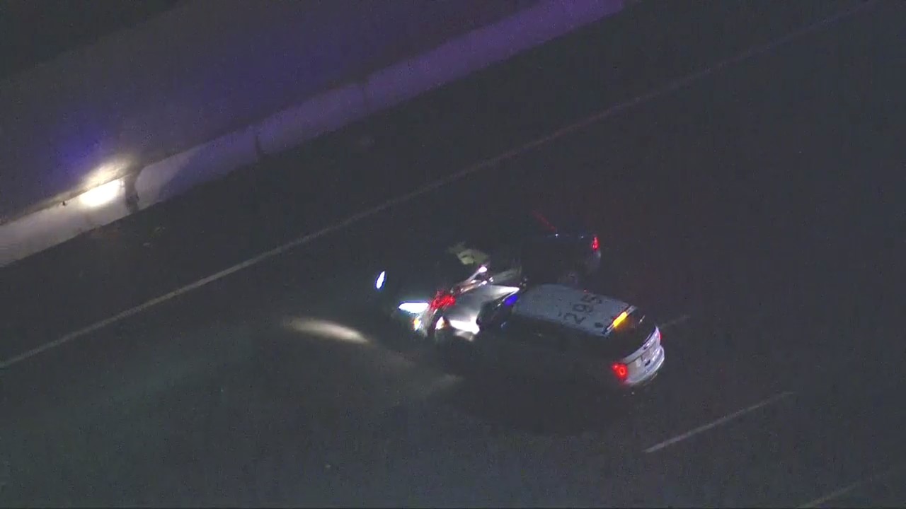CHP's PIT maneuver ends bizarre police chase involving possible stolen Tesla
