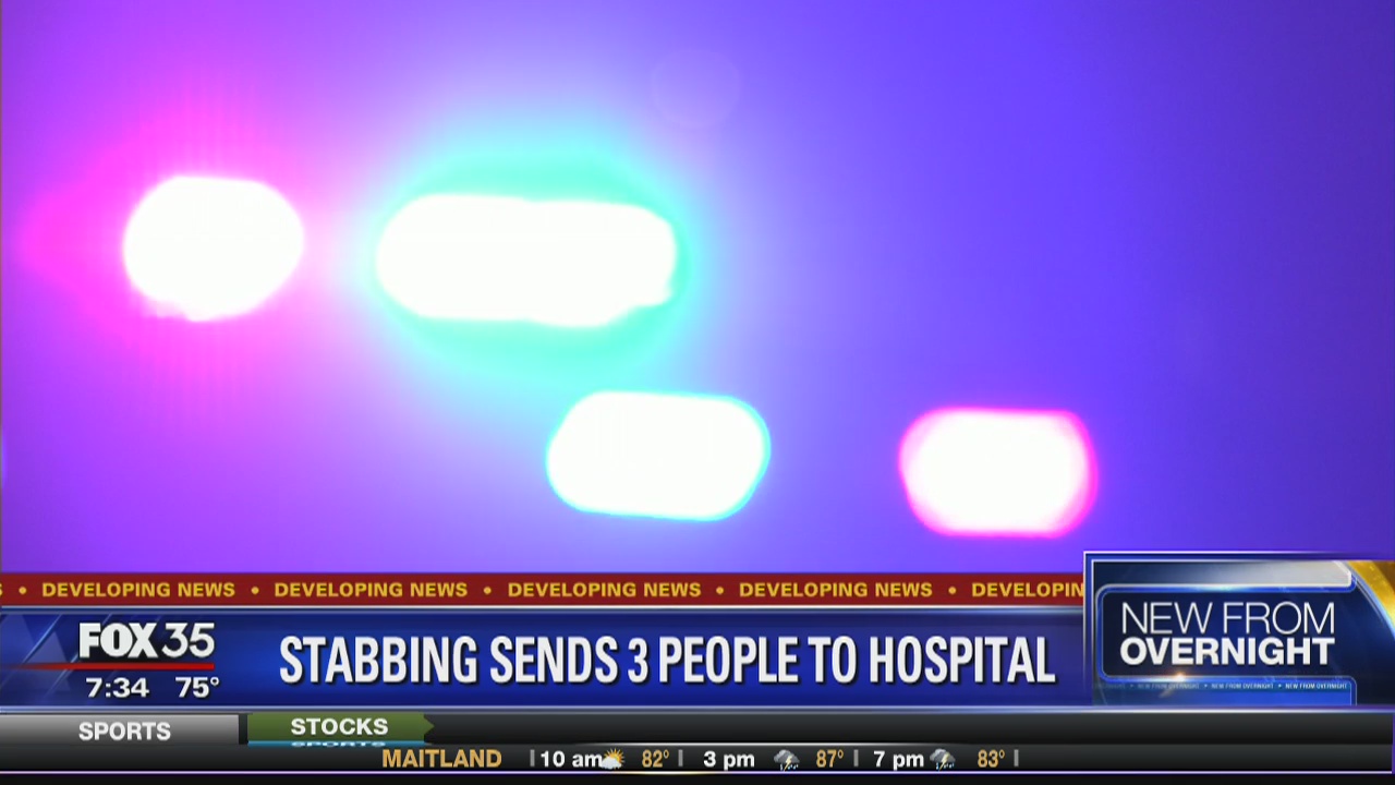 Stabbing sends three people to hospital