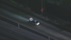LA County chase: Suspect's car hood pops off mid-pursuit
