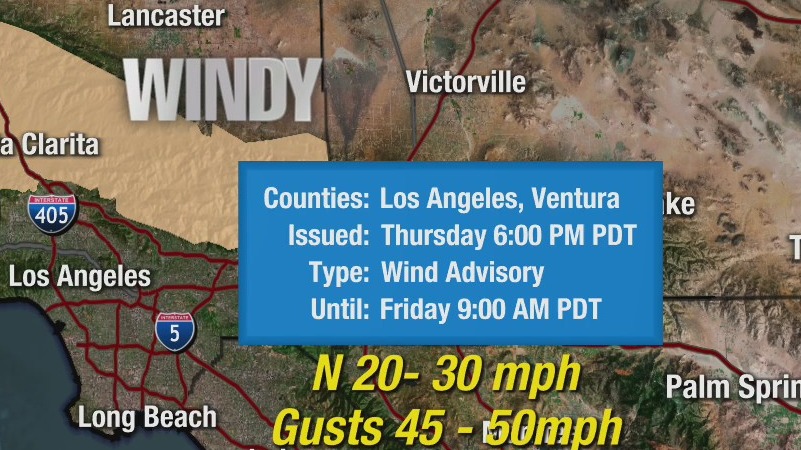 Windy weather across SoCal