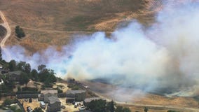 Fire burning in Sylmar