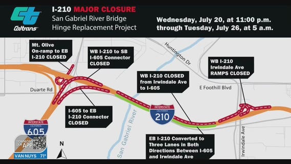 210 Freeway's five-day closure in Irwindale to begin