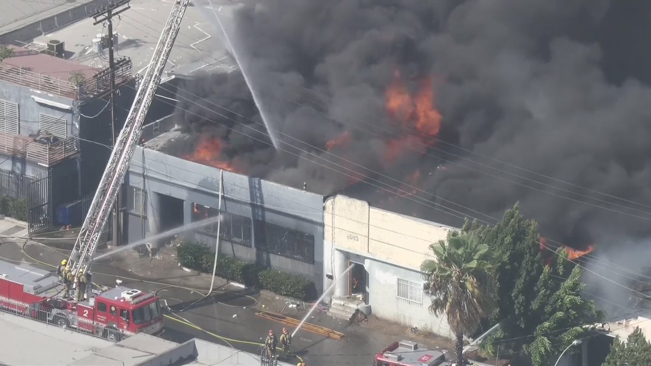 Massive fire breaks out in Boyle Heights
