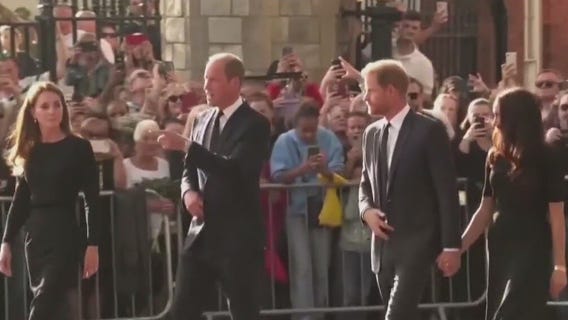 Prince William & Kate Middleton reunite with Prince Harry and Meghan Markle after Queen Elizabeth's death