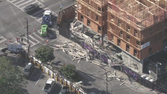 Scaffolding collapse in Hollywood leaves 2 hurt, car destroyed