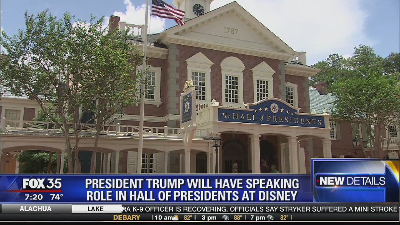 President Trump will have speaking role in Hall of Presidents at Disney
