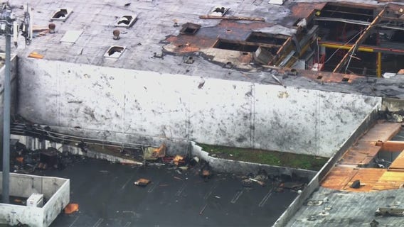 SkyFOX flies over storm damage caused by tornado in Montebello