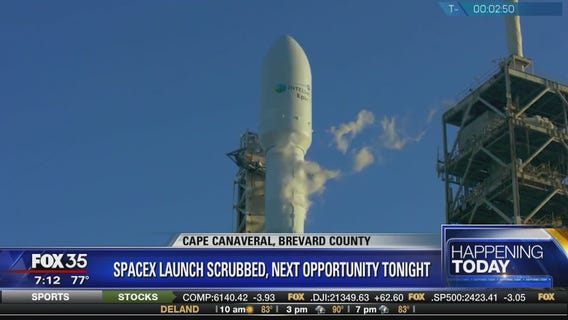 SpaceX launch scrubbed, next opportunity tonight