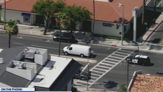 White van leads slow police chase in Inglewood