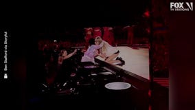 Kobe Bryant's daughter, Bianka, gets a hug and a hat from Taylor Swift at LA Show