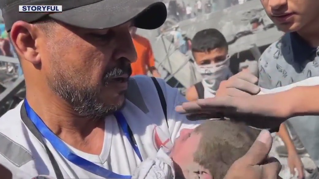 Baby rescued from rubble in Gaza