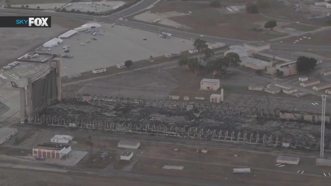 Demolition of WW2 blimp hangar underway
