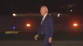President Joe Biden arrives in Los Angeles