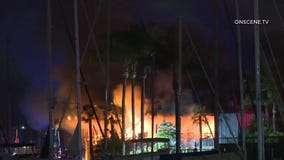 Marina del Rey yacht club goes up in flames