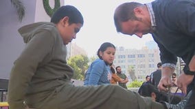 Siblings spend day at the ice rink