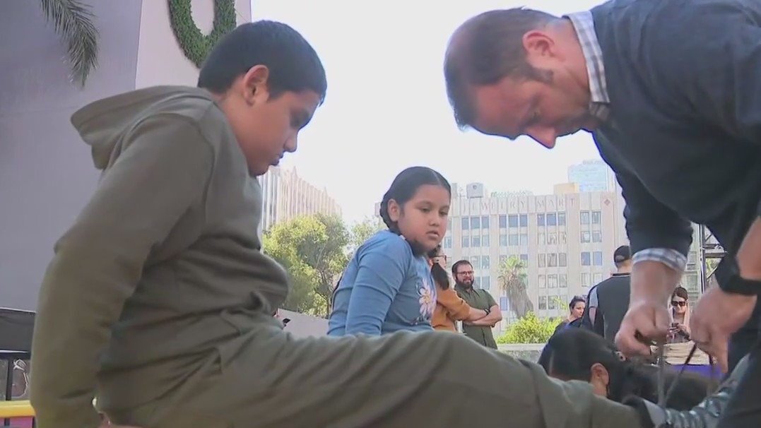 Siblings spend day at the ice rink