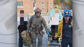 Child hospitalized after crashing sled