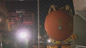 Tank positioned for vertical shuttle display