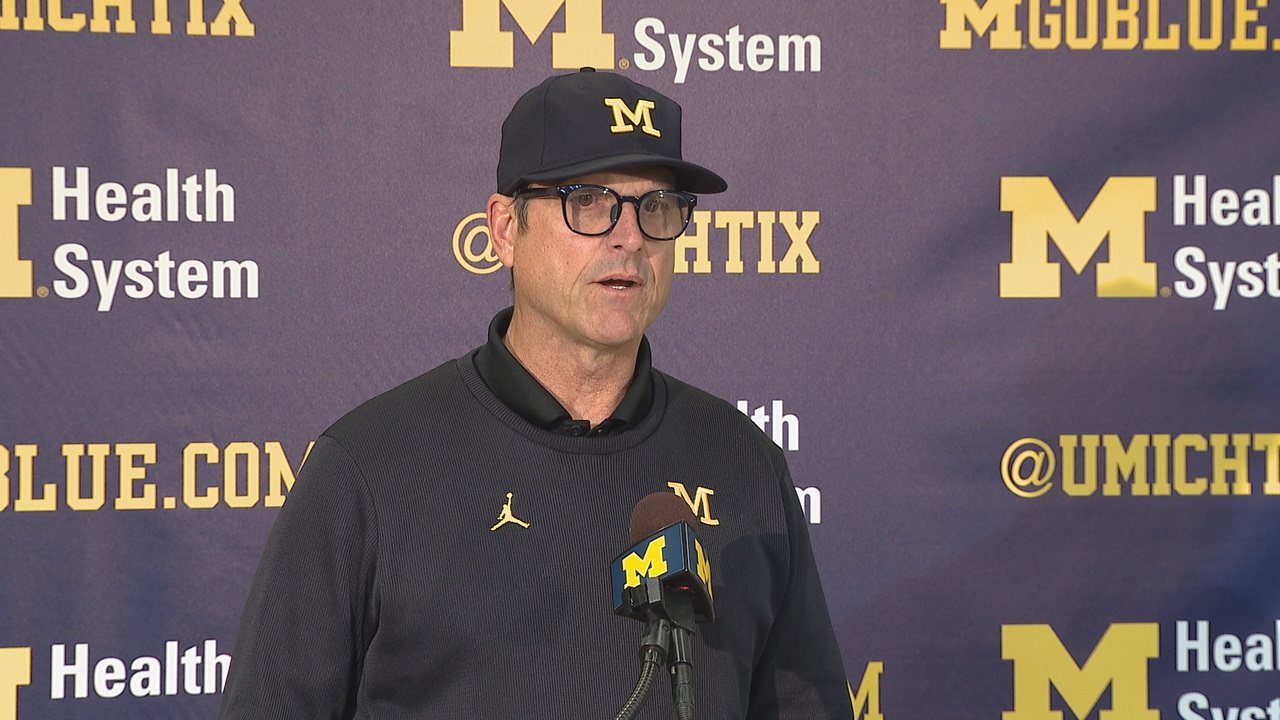 Harbaugh, Eubanks, Haskins & Uche as they ready for Penn State