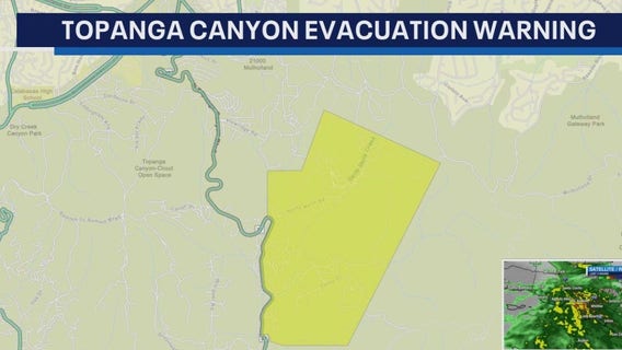 Evacuation warning issued in Topanga Canyon