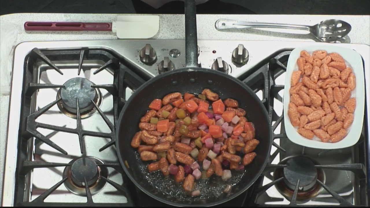 Making pan roasted gnocchi with Andiamo
