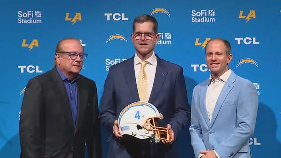 Jim Harbaugh introduced as LA Chargers coach