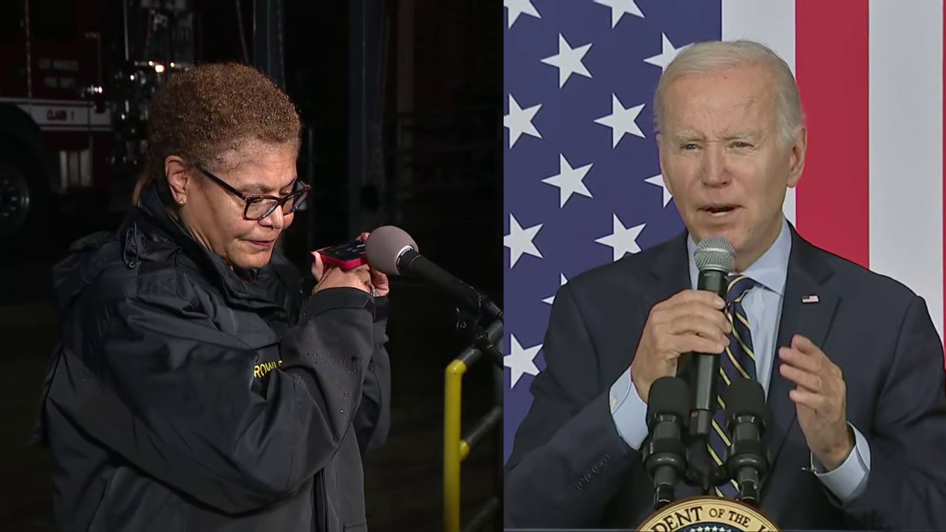 Biden calls Bass during LA storm briefing