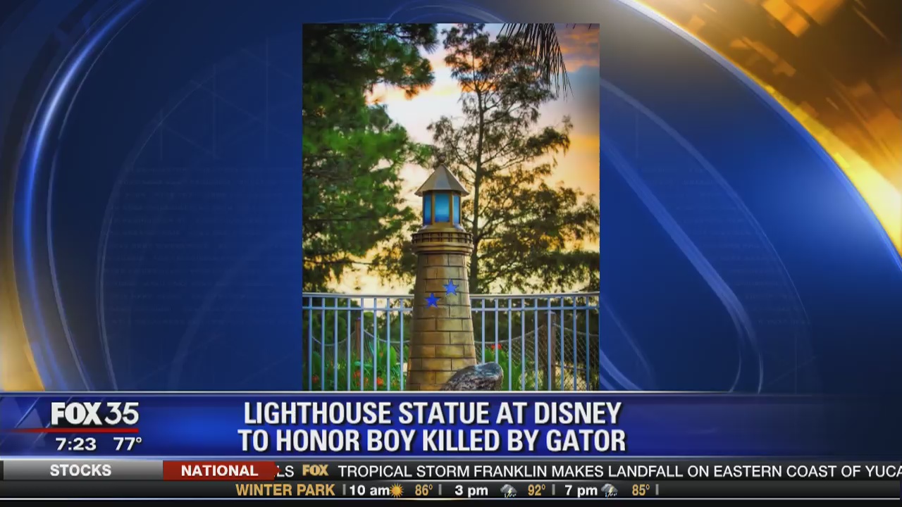 Lighthouse statue at Disney to honor boy killed by gator