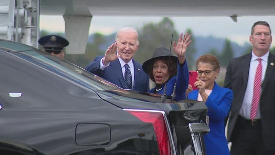 Biden arrives in LA