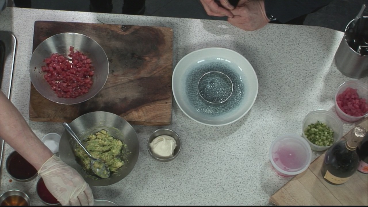 Making ahi tuna tartare with 220 Merrill