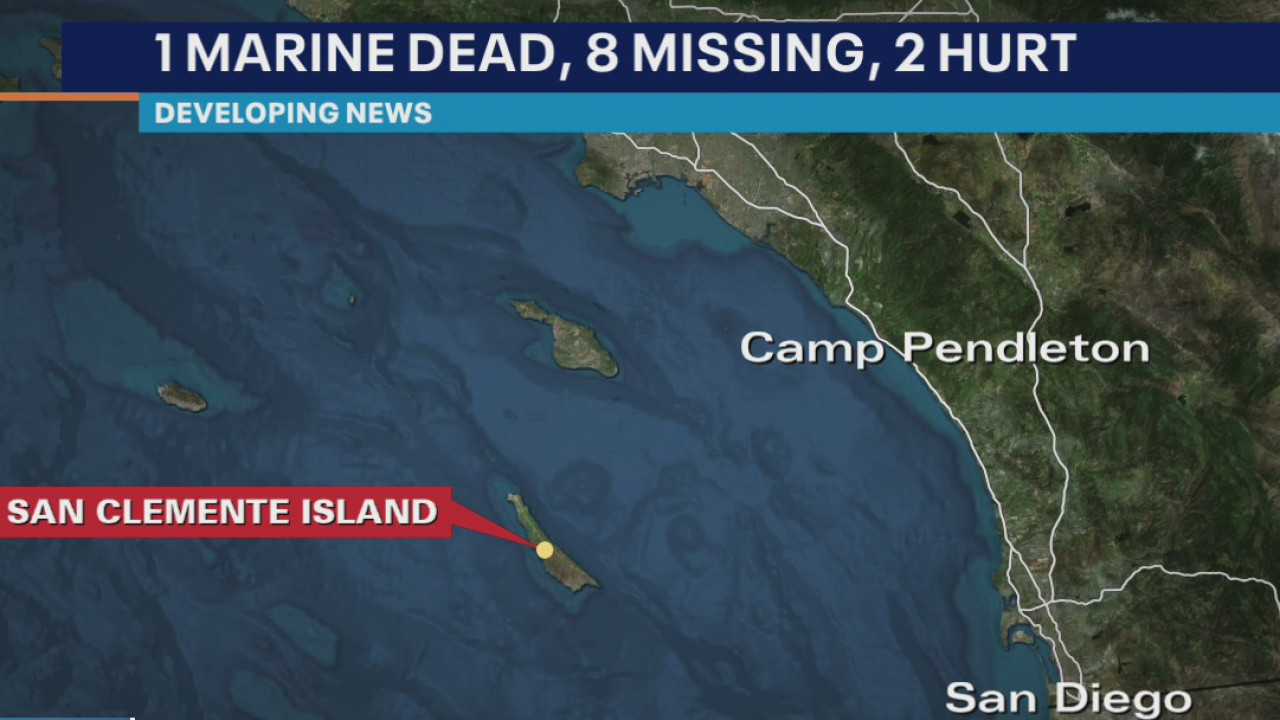 1 Marine dead, 8 missing, 2 hurt following mishap off San Clemente Island coast