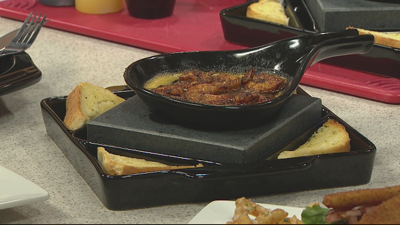 Cooking bubbling shrimp with Black Rock