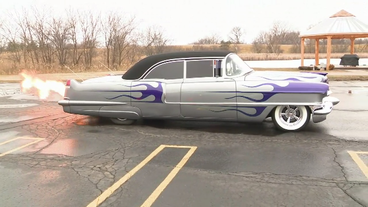 Flame Throwing Hot Rod visits The Nine