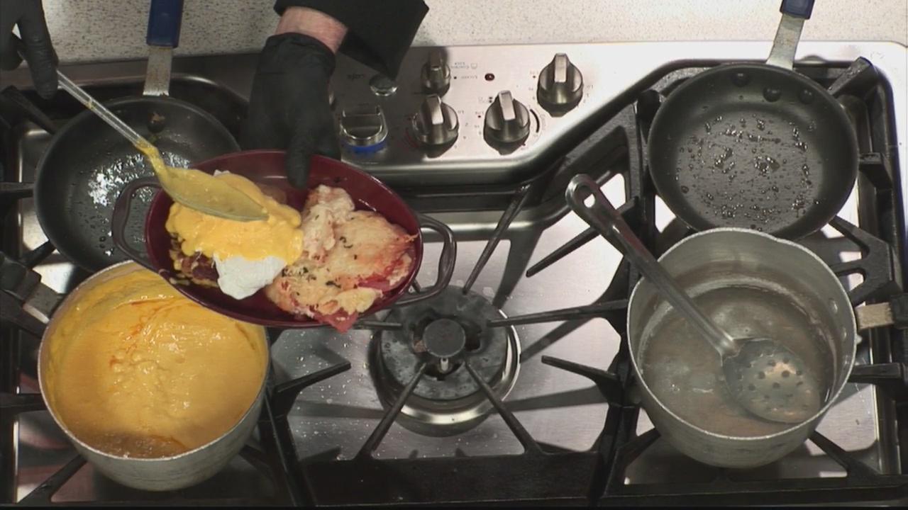 Making crab cake benedicts with The Breakfast Club